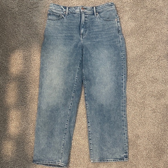 Express High Rise Straight Leg Jeans - Picture 2 of 5